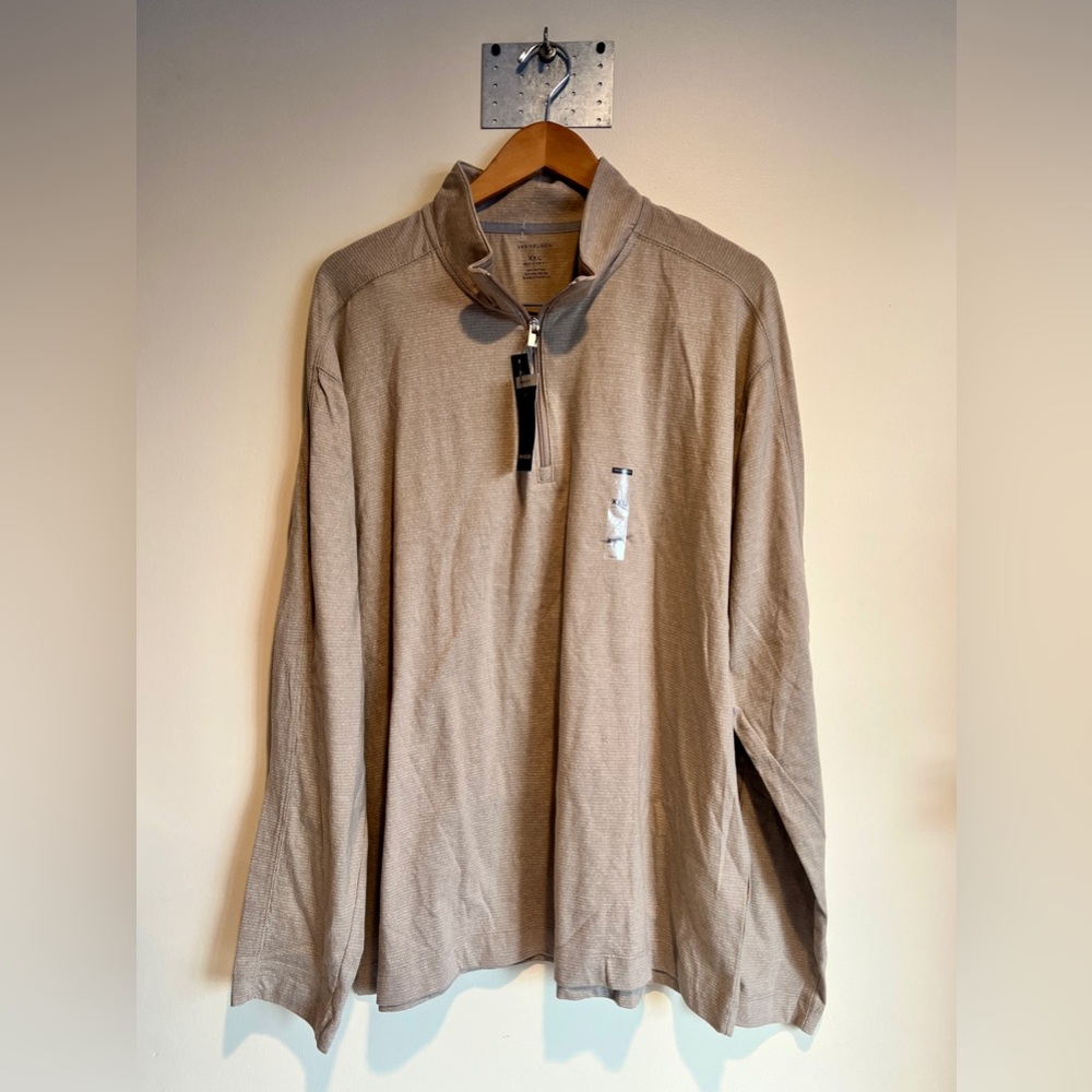 VAN HEUSEN Mens Regular Fit Long Sleeve Quarter Zip Pullover Shirt Size XXL NTW